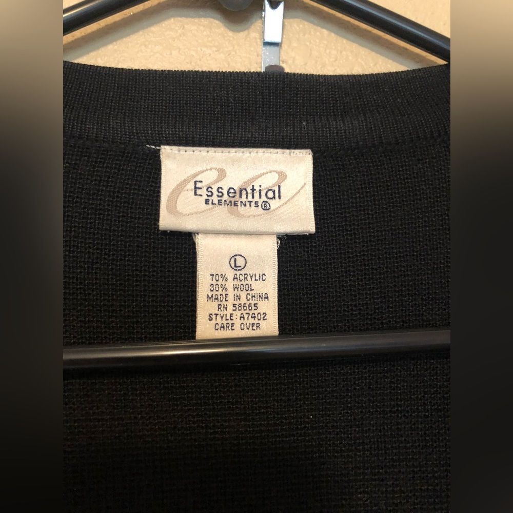 Essential Elements Wool Blend Cardigan Sweater Bl… - image 2